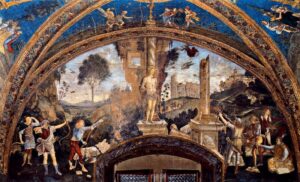 Das Martyrium des Heiligen Sebastian, die Borgia-Apartments, der Saal der Heiligen, Die Borgia-Apartments - Vatikan