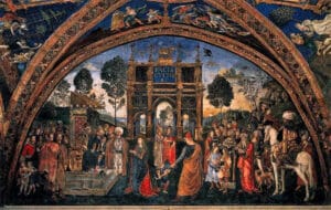 Disputation der heiligen Katharina - Saal der Heiligen (Sala dei Santi) Die Borgia-Apartments (Appartamento Borgia)